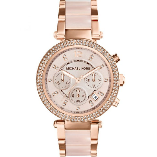 Michael Kors MK5896 Parker Stone Set Rose Gold Tone Womens Watch