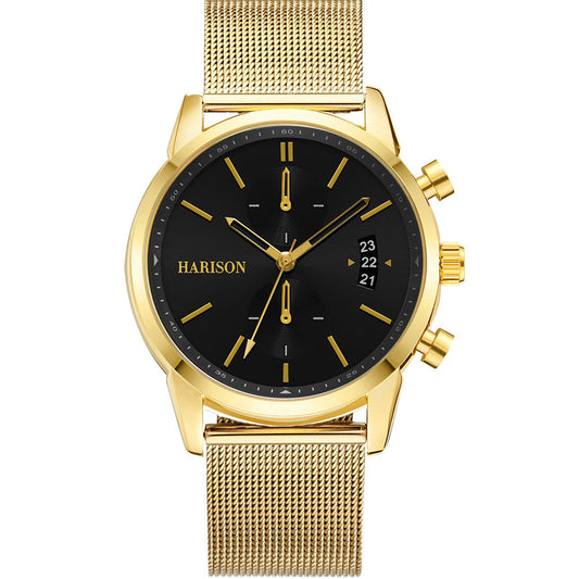 Harison Gold Plated Stainless Steel Mesh Watch